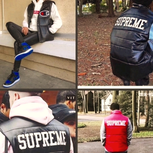 🔥 SUPREME x Champion Puffy Blue Vest MEDIUM - Picture 7 of 7